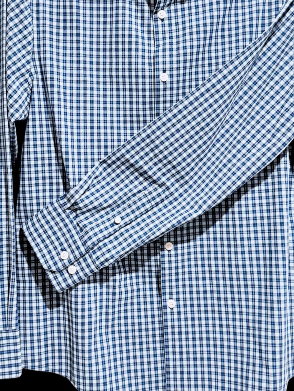Mizzen Main Leeward Cobalt Ben Plaid No Tuck Dress Shirt NWOT - Picture 7 of 9